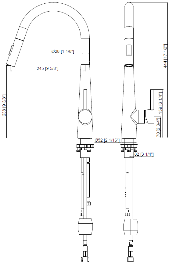 Pull-Out Kitchen Faucet-82H52-CHR