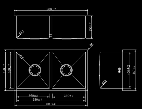 Kitchen Double Sink （Honeycomb Texture）