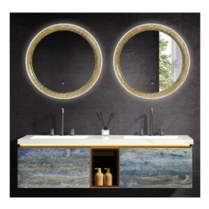 Double Basin Bathroom Vanity and Smart Mirror Set