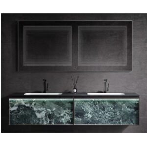 Double Basin Bathroom Vanity and Smart Mirror Set
